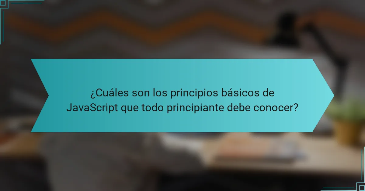¿Cuáles son los principios básicos de JavaScript que todo principiante debe conocer?