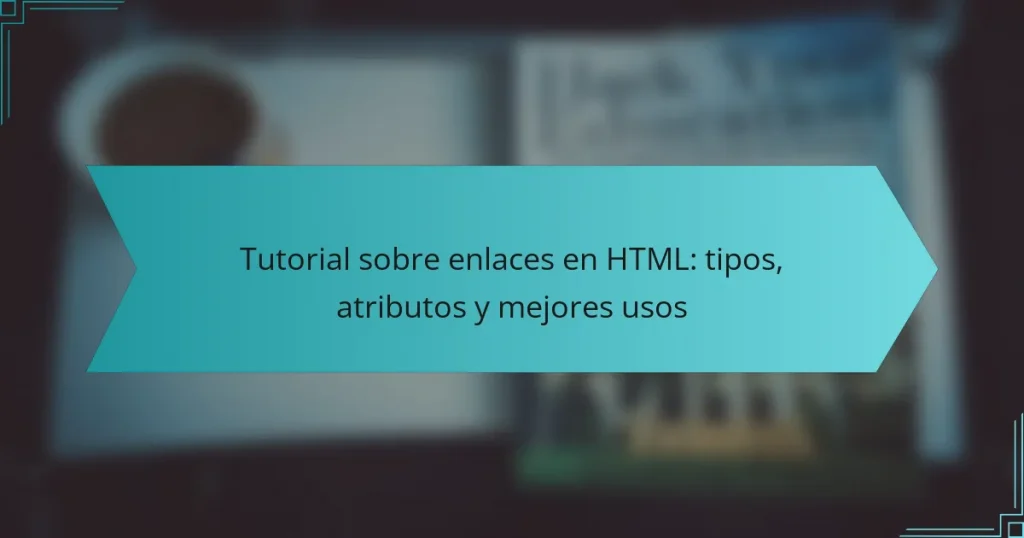 Tutorial sobre enlaces en HTML: tipos, atributos y mejores usos